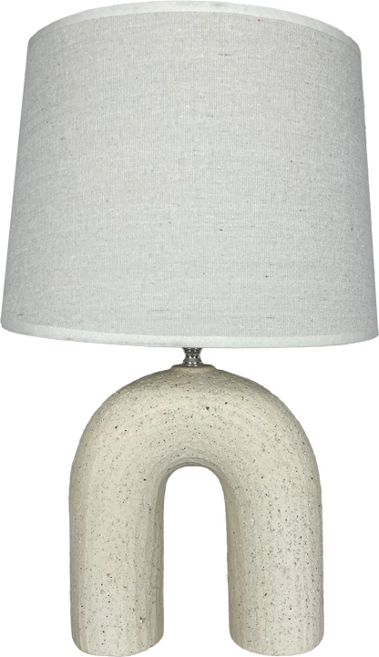 Llambë tavoline Archo, qeramikë, ngjyrë bezhë, D30x45cm