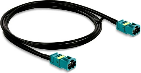 Kabllo DeLOCK Mini FAKRA Z dual, mashkull-mashkull, 1 m, 50Ω, 20 GHz, e zezë/blu