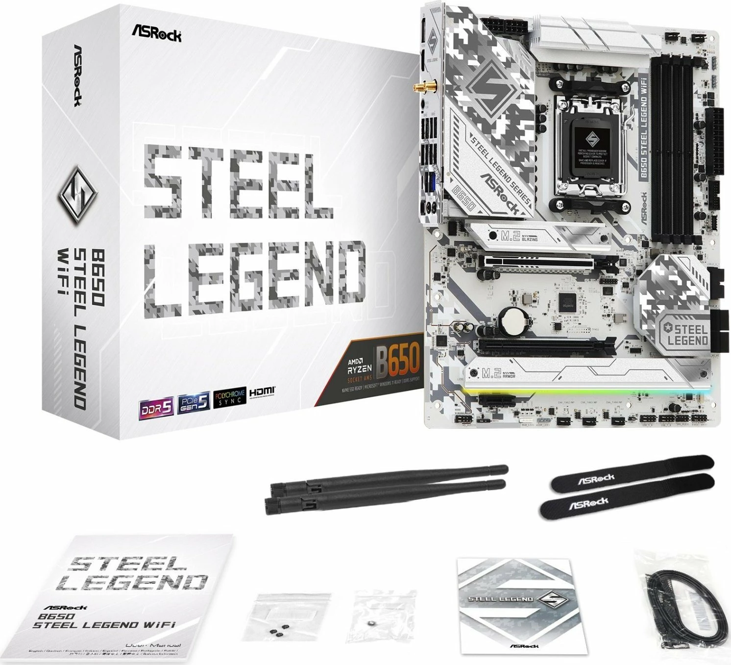 Pllakë amë ASRock B650 Steel Legend WiFi, ATX, AM5, DDR5
