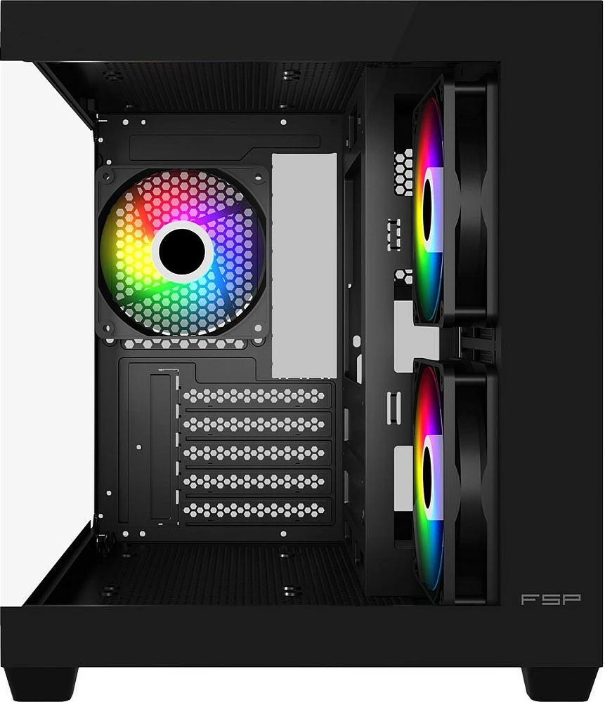 Kasë FSP S140-BA Mini Tower SFF, mATX/Mini-ITX, xham, ARGB, e zezë
