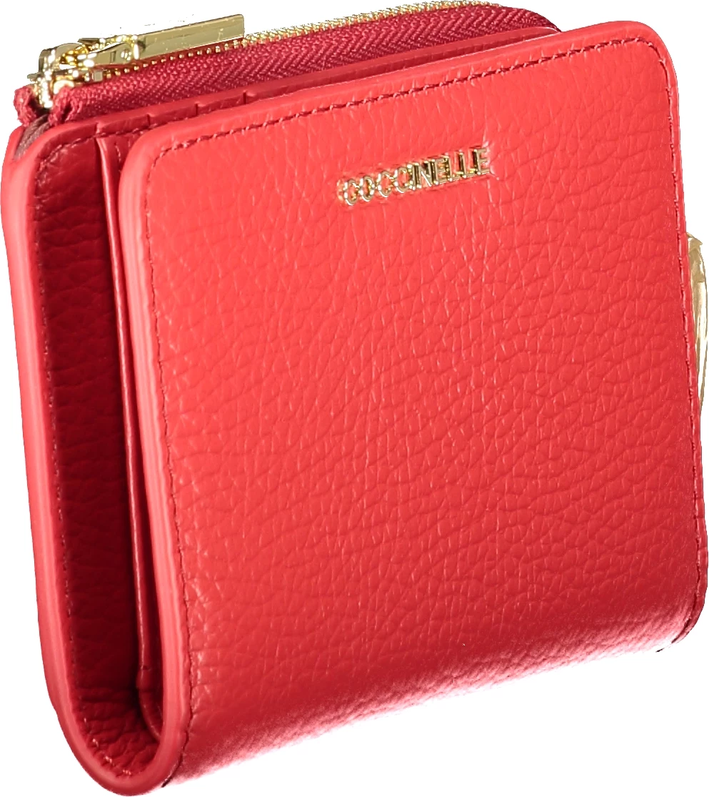 Portofol femra COCCINELLE Metallic Soft, kuqe