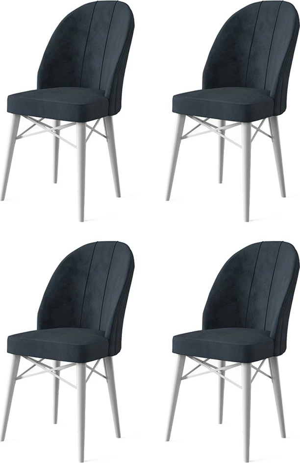 Set karrigesh (4 copë), Hanah Home, Ritim, antracit dhe e bardhë