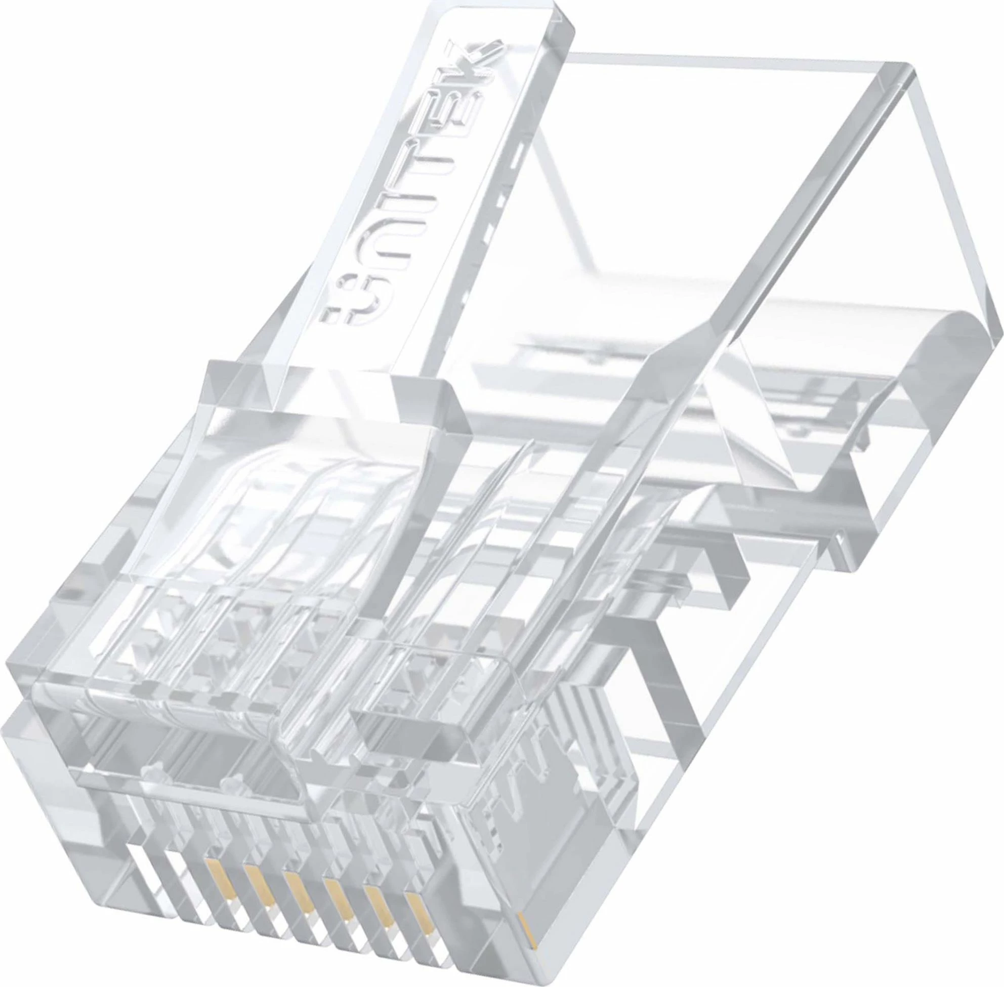 Konektor modular RJ45 Unitek Y-OT18TP Cat.5e, 100 copë, transparent
