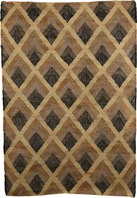 Qilim PLEXUS për dhomë dite, 120x180, jute, natyral e zi