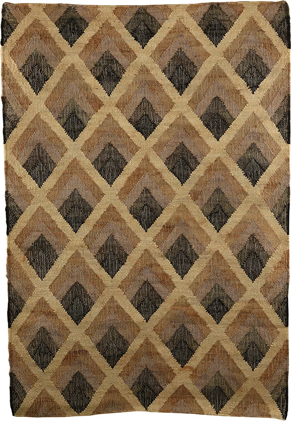 Qilim PLEXUS për dhomë dite, 120x180, jute, natyral e zi