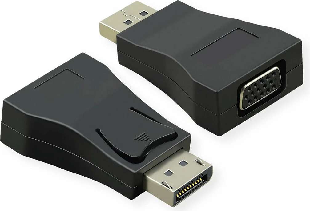 Adapter VALUE DisplayPort në VGA, aktiv, 1920x1200@60Hz, i zi