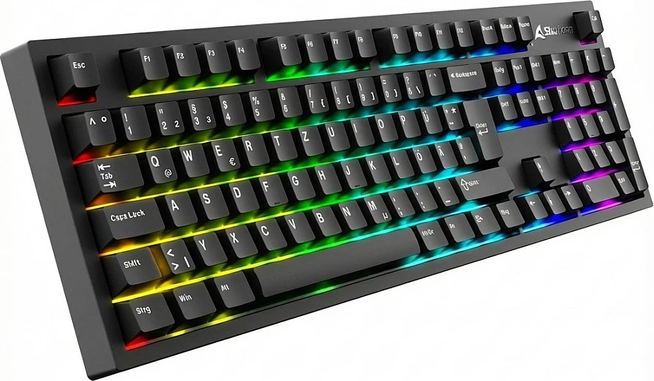 Tastierë mekanike Sharkoon OfficePal KB70W, Linear Silent, RGB, pa numpad, e zezë