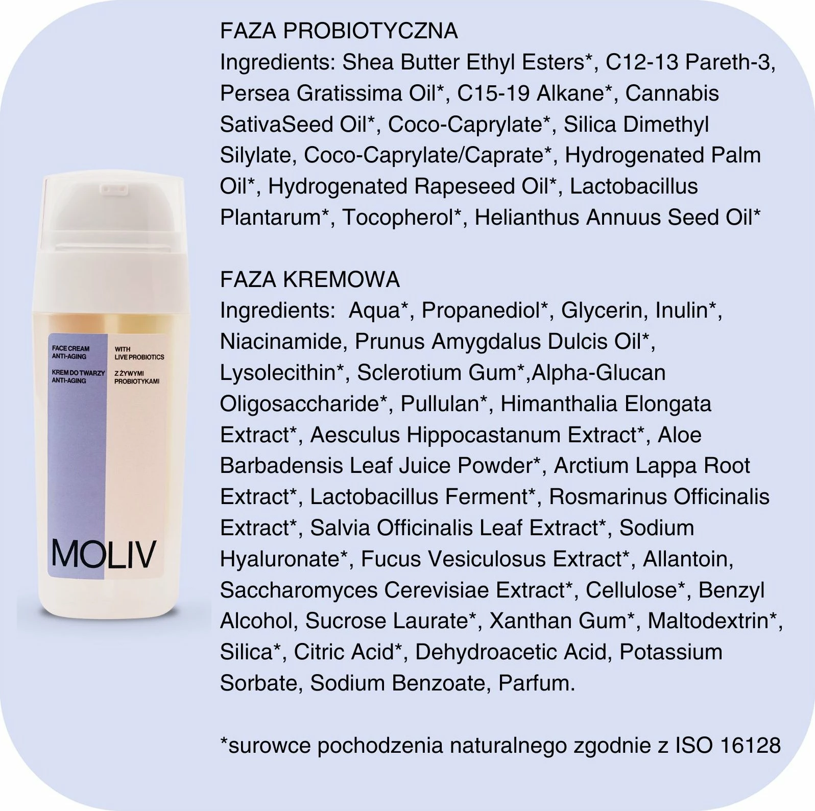Krem fytyre anti-aging MOLIV Live Probiotics 30 ml, ditë/natë