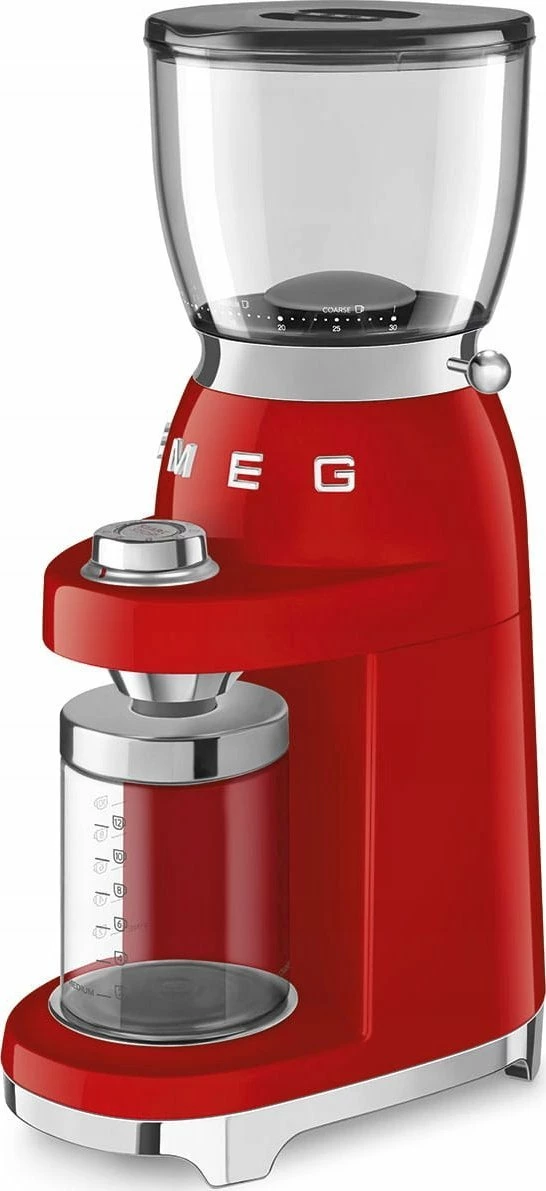 Mulli kafeje Smeg CGF11RDEU, 150 W, 30 nivele bluarjeje, 350 g, i kuq
