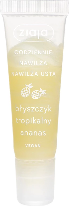 Shkëlqyes buzësh për femra Ziaja Tropical Pineapple, 12ml, ananas tropikal