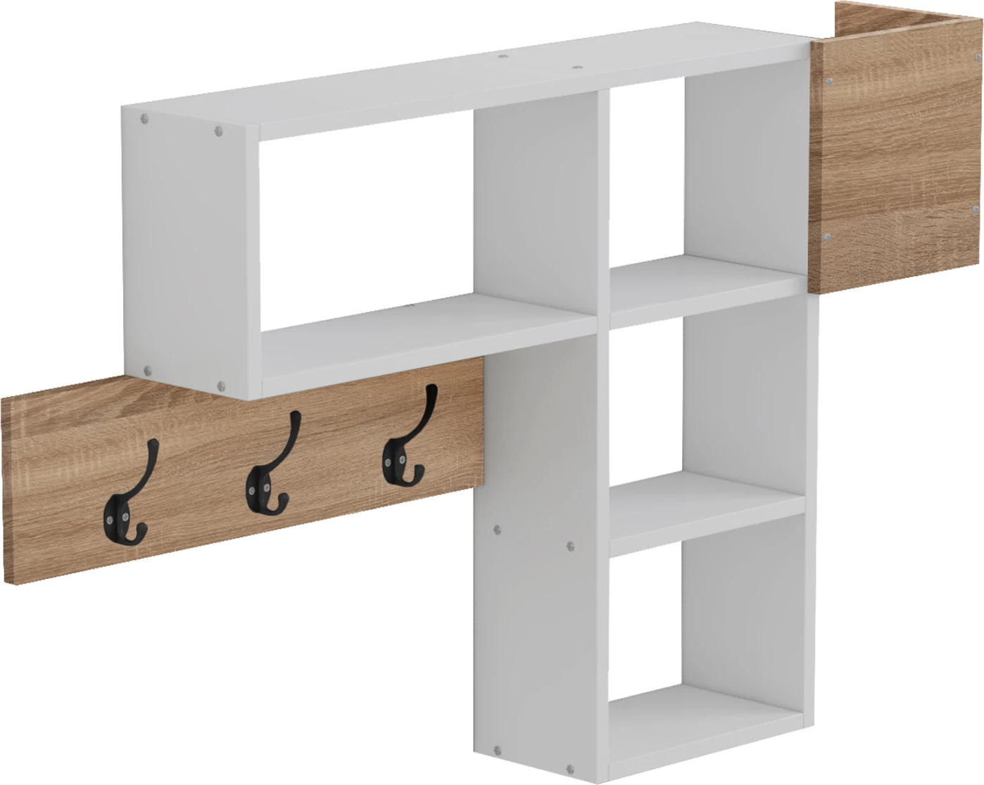 Varëse hyrëse me rafte HARLAN FH8973.12, melaminë Sonoma-Bardhë, 99.5x15x61H cm