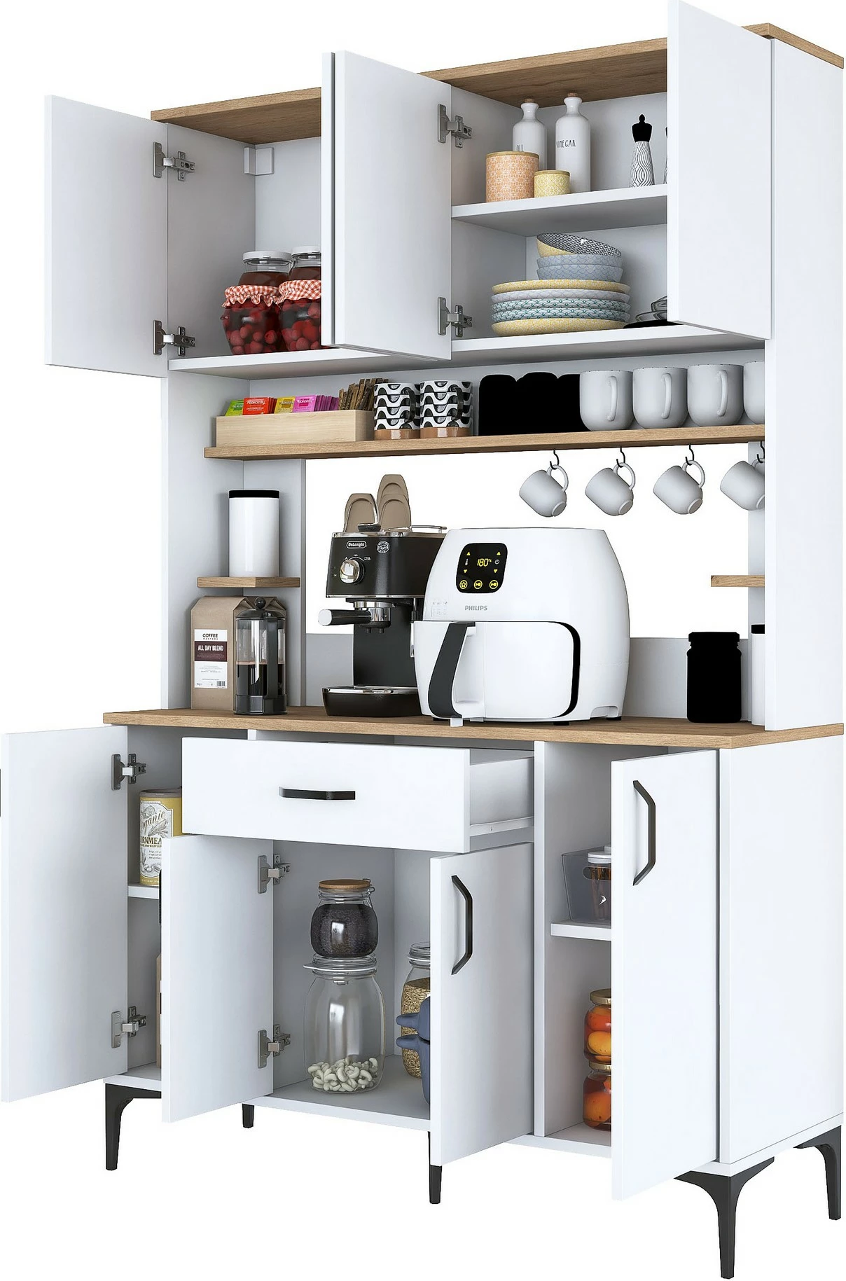 Dollap multifunksional, ngjyrë e bardhë, Skye Decor, JE177 - 3348