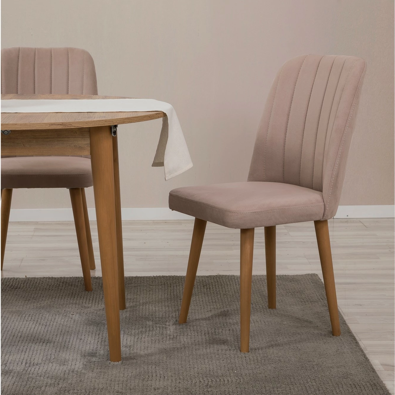 Tavolinë me karrige zgjatëse (5 copë), Skye Decor, Vina 0900, ngjyrë Atlantic Pine, Stone