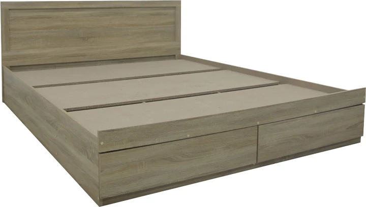 Krevat Olympus me sirtarë, ngjyrë lisi e çelët, 160x200cm