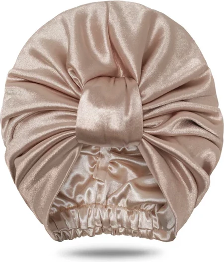 Kapele Sateni per femra Turban Krem -  Saten Hat Champagne 