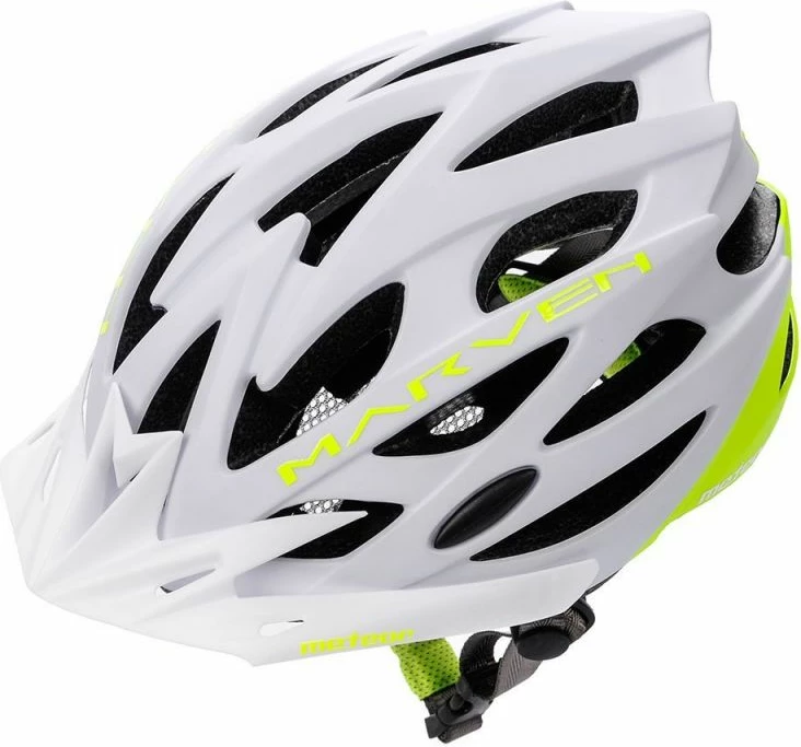 Helmetë biçiklete Meteor Marven 24786-24788, bardhë/jeshile [Madhësia: Standarde]