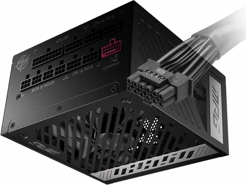 Furnizues energjie MSI MPG A1000G PCIE5 1000W, 80 Plus Gold, modular i plotë, ATX 3.1, PCIe 5.0, i zi