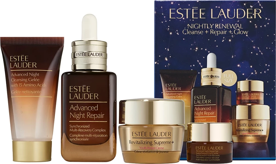 Set për kujdes fytyre Estée Lauder Nightly Renewal për femra 4 copë