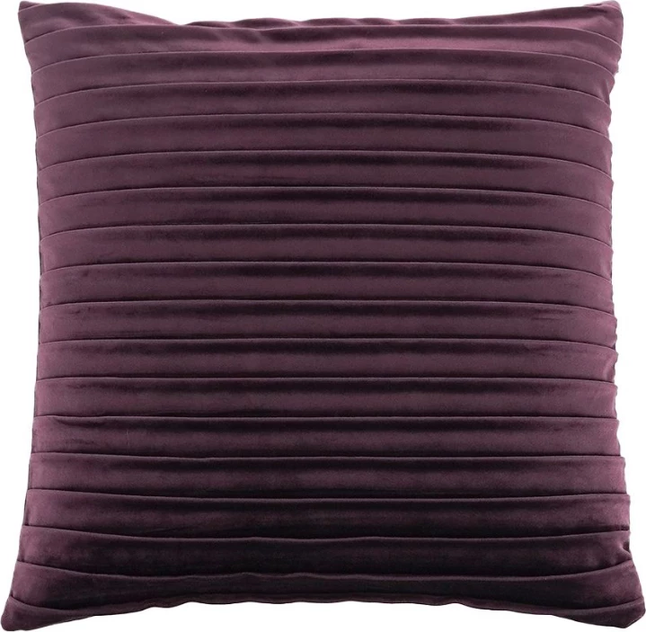 Jastëk dekorativ plisse, kadife, ngjyrë vjollcë, 45x45cm
