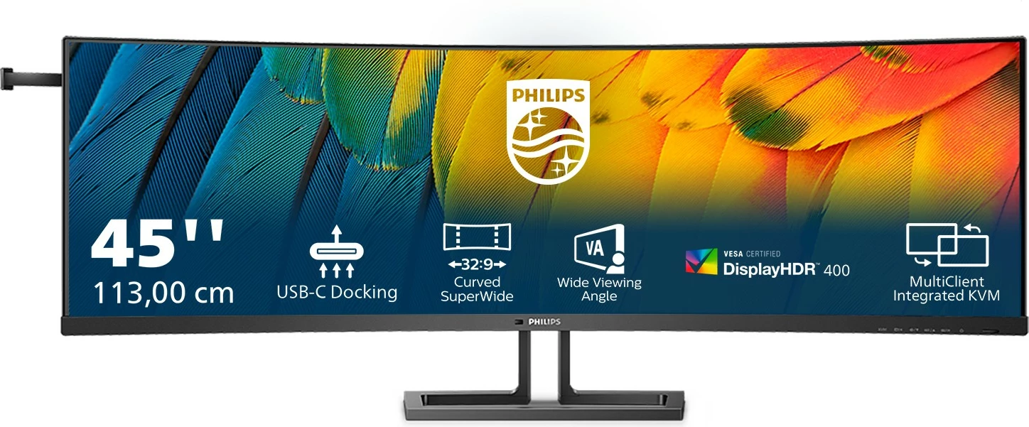 Monitor Philips 6000 series 45B1U6900C/00, 44.5 inç, UltraWide Dual Quad HD, LED, 5120x1440, e zezë