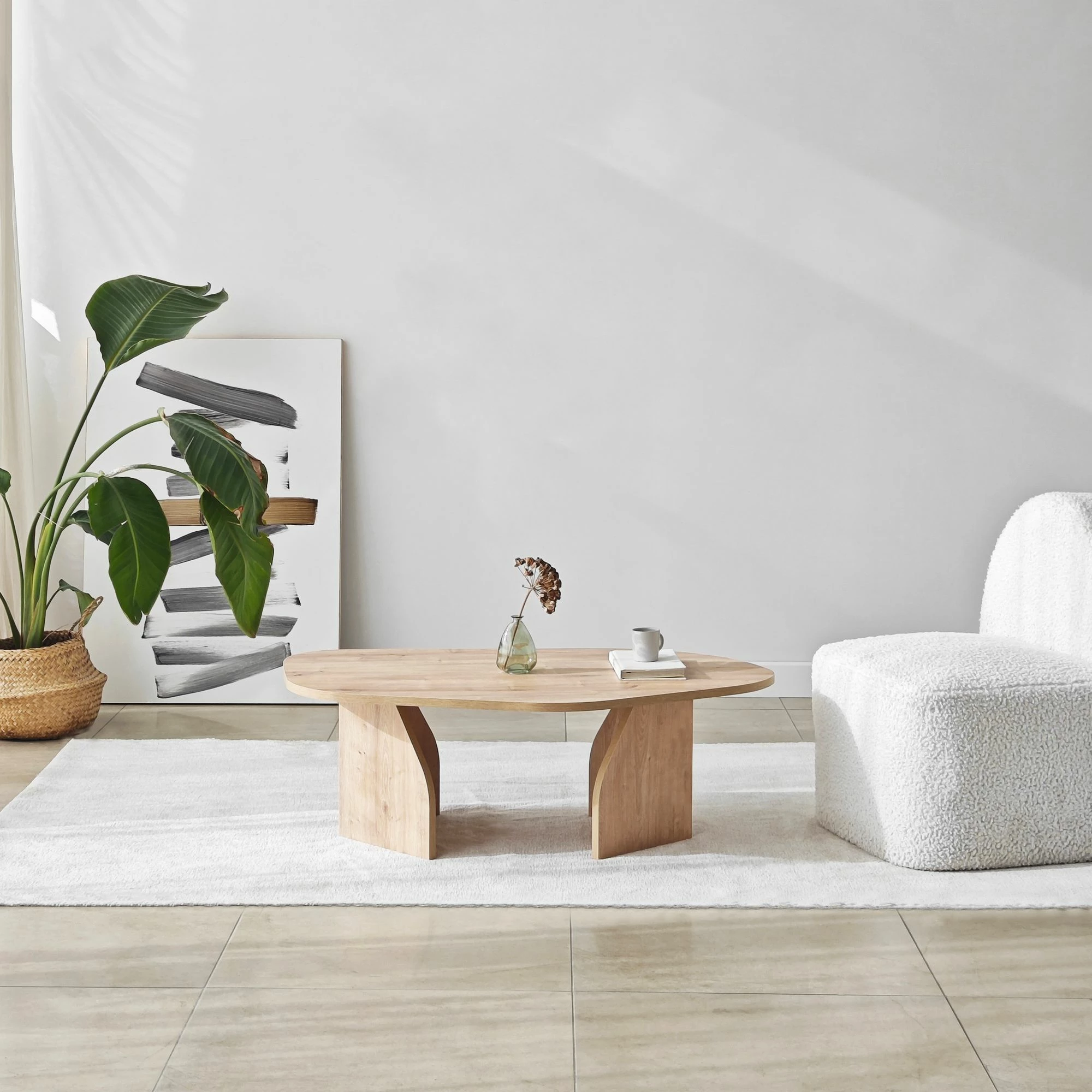 Tavolinë e ulët Hanah Home, ngjyrë lisi Sapphire Oak