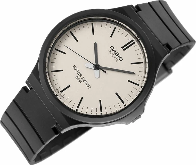 Orë dore për meshkuj Casio MW-240-7EVEF, e zezë, me kuti