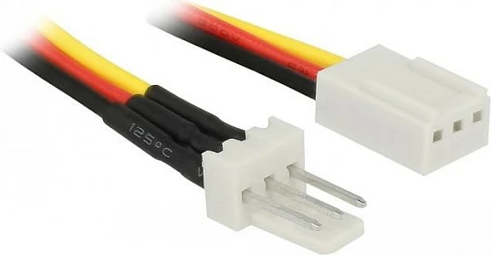 Kabllë zgjatëse për ventilator DeLOCK 85752, 3-Pin M/F, 0.6 m, zezë/kuqe/verdhë