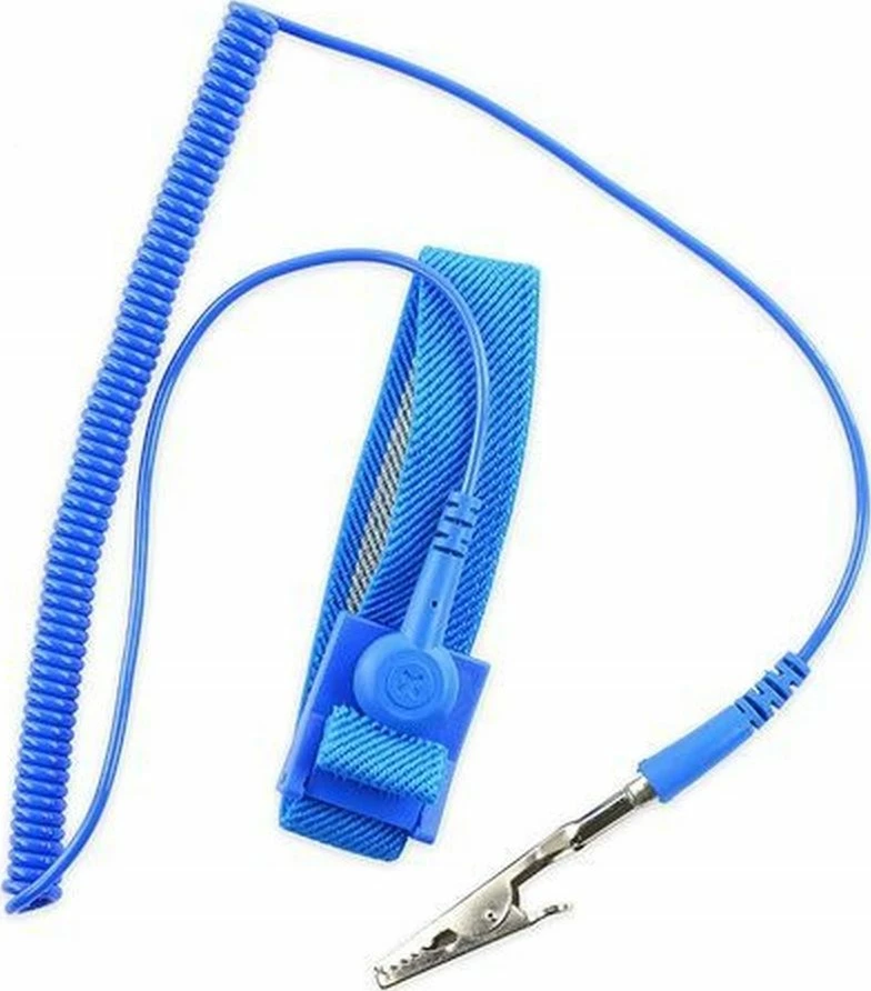 Rrip antistatik për kyç iFixit ESD XL, kabllo spirale 2 m, 1 MΩ, blu, 1 copë