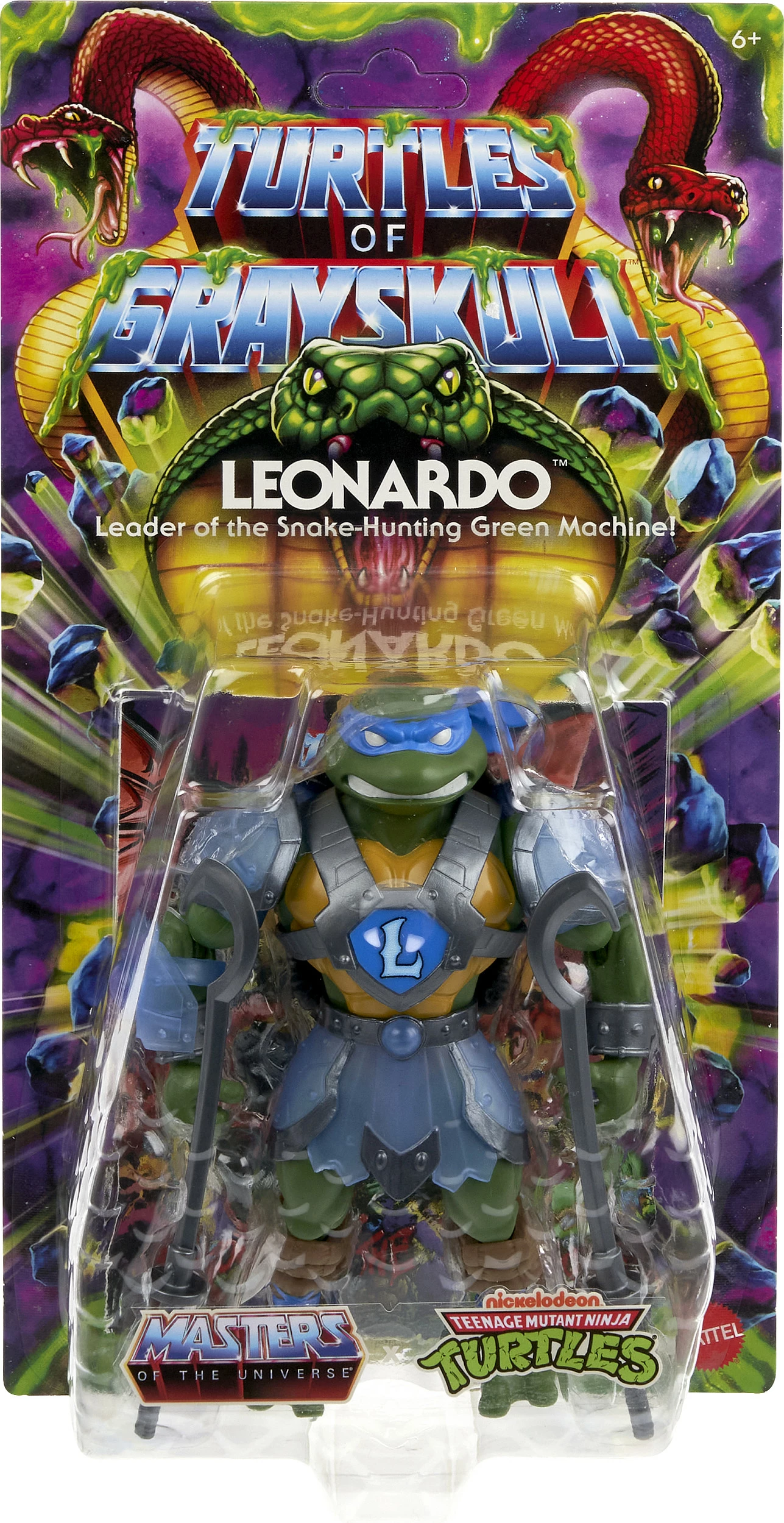 Figurë lodër Mattel Masters of the Universe Origins Turtles of Grayskull Leonardo, 14 cm, shumëngjyrëshe