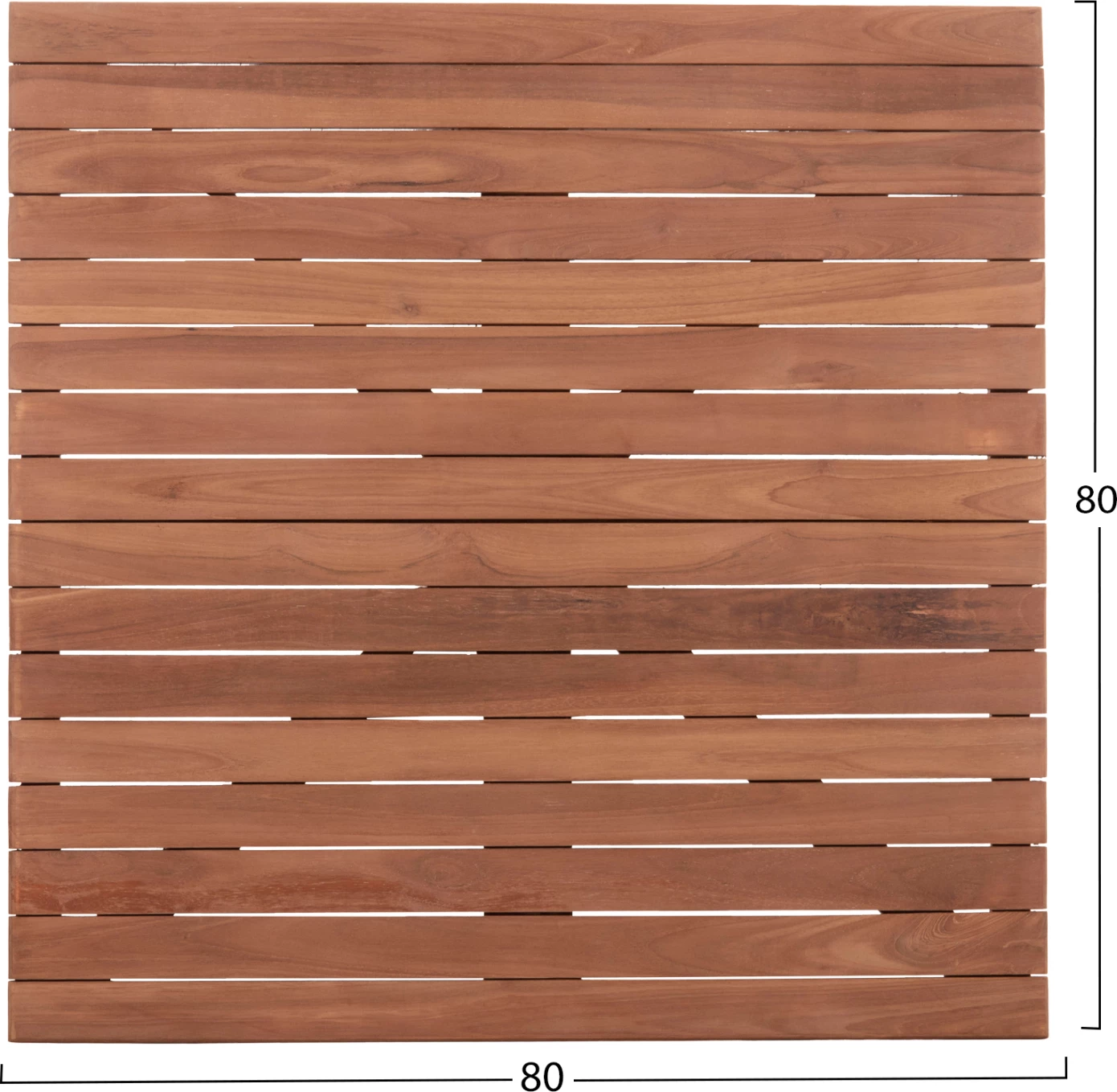 Sipërfaqe tavoline katrore, dru tik natyral, 80x80x4cm