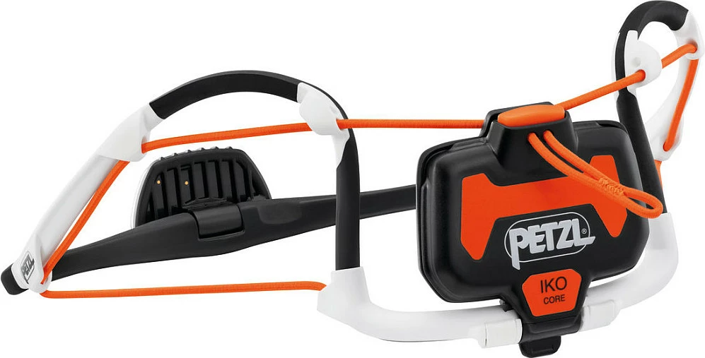 Llampë koke Petzl IKO CORE E104BA00, 500 lm, USB e rikarikueshme, IPX4, zi/portokalli/bardhë