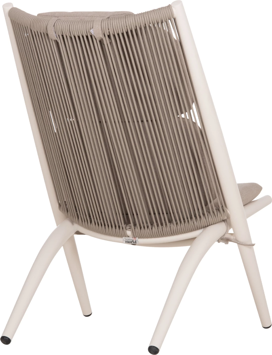 Karrige relaksi për oborr REMUS FH6642.02, alumin i bardhë, litar OLEFIN bezhë, 63x87x94cm