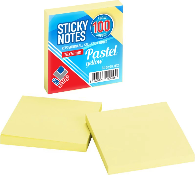 OSH POSTIT 75X75 100F VERDHË QELËT 1/12 OF012