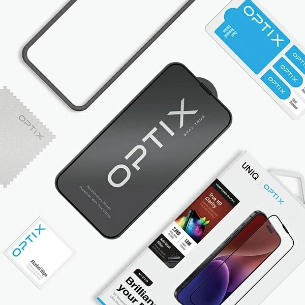 Xham mbrojtës UNIQ Optix Vivid për iPhone 15 Plus / 14 Pro Max me aplikator