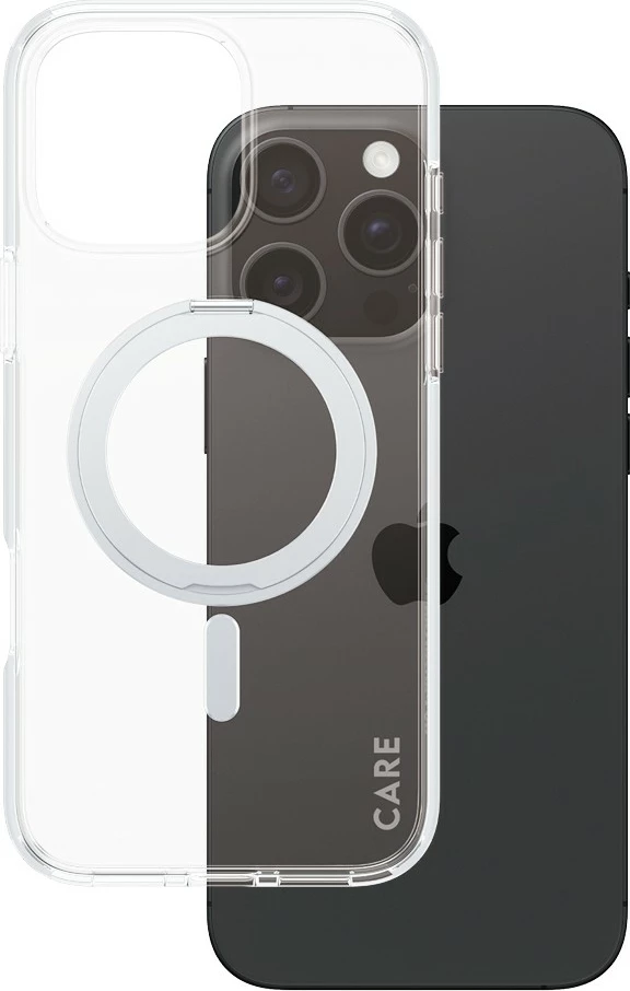 Mbështjellës PanzerGlass CARE Feature me Kickstand MagSAFE për iPhone 16 Pro Max, transparent
