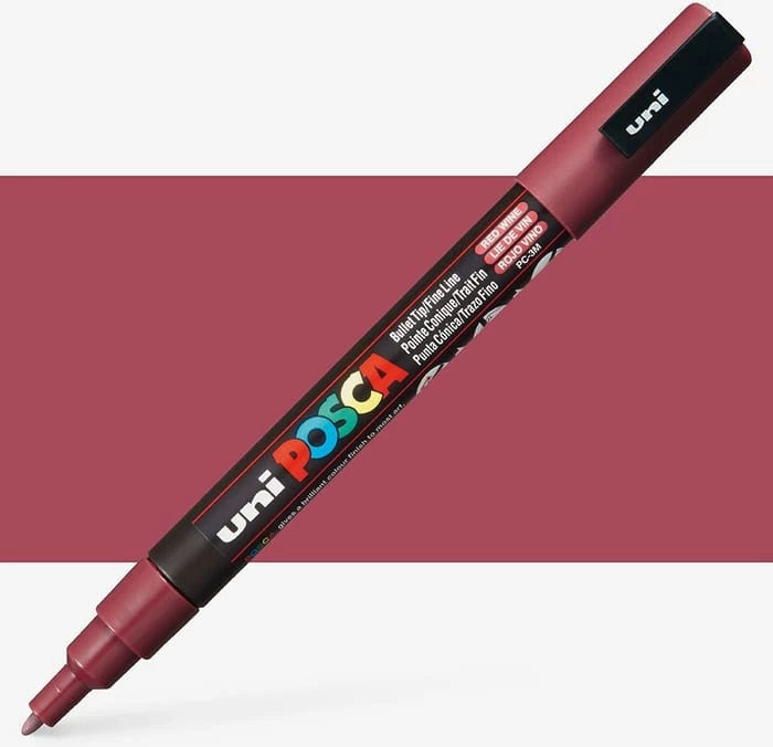 UNI POSCA PC-3M Marker – Wine Red (E Kuqe Vere)