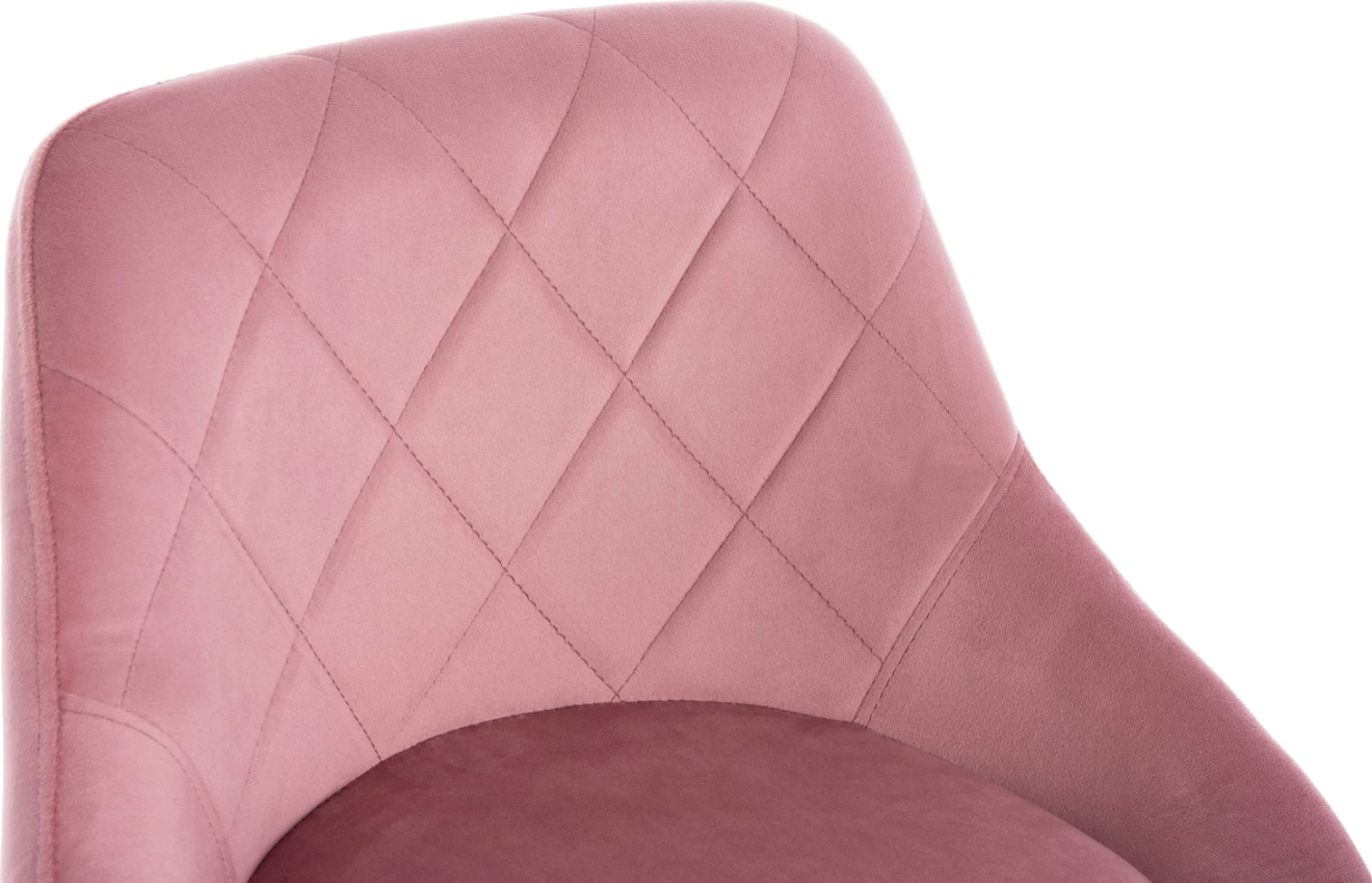 Karrige për bar ROSE, kadife rozë e zbehtë, bazë e kromuar, set prej 2 copë, 48x45x105cm