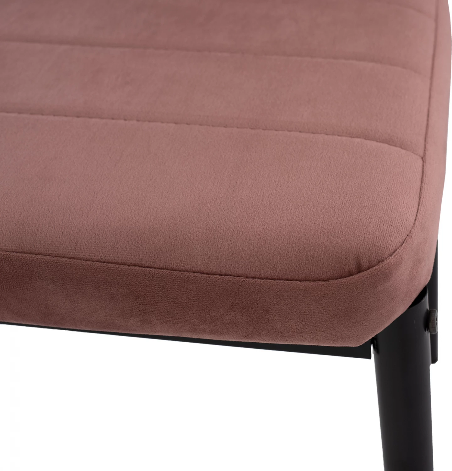 Karrige metalike FH0037.32, kadife rozë e zbehtë, me kornizë metalike, set prej 4 copash