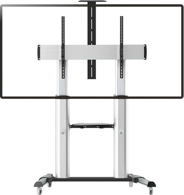 Stativ dyshemeje për TV/ekran ROLINE 17.03.1261, 60"-100", deri 100 kg, VESA 200x200-1000x600, me rrota, argjend