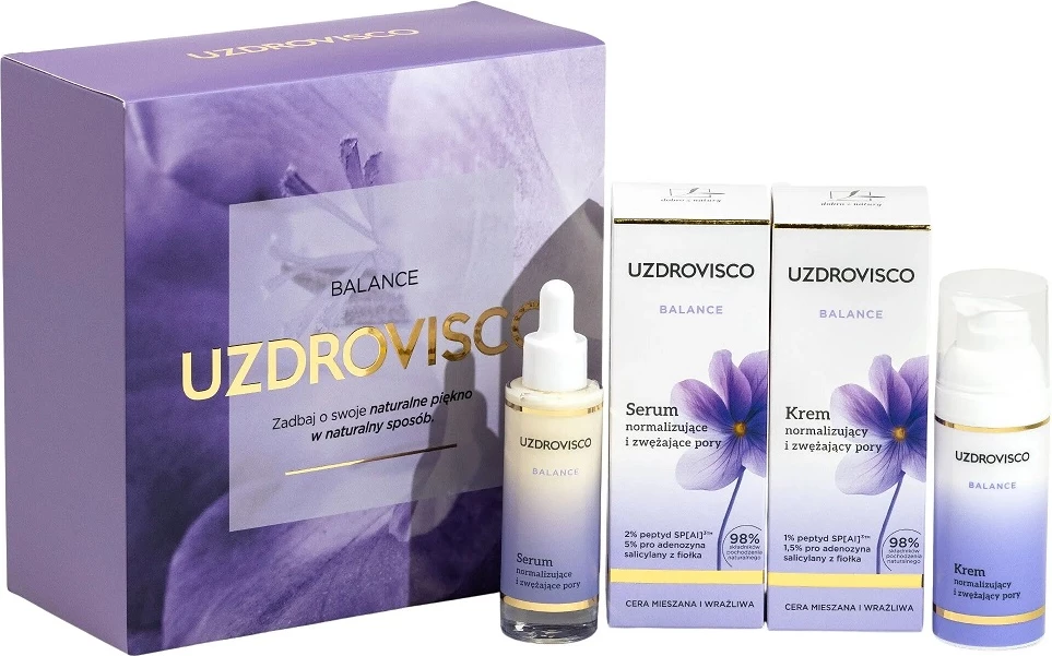 Set krem dhe serum për fytyrë UZDROVISCO Balance Normalizing për femra 50ml + 30ml
