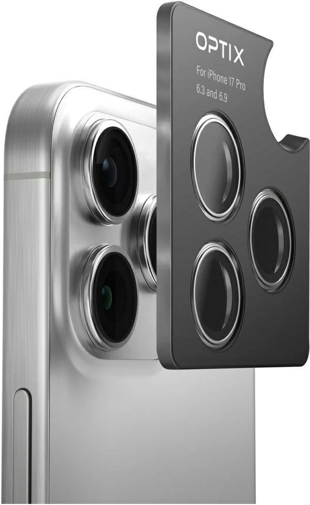 Mbrojtës lente kamere UNIQ Optix për iPhone Air 9H, blu, set me aplikator