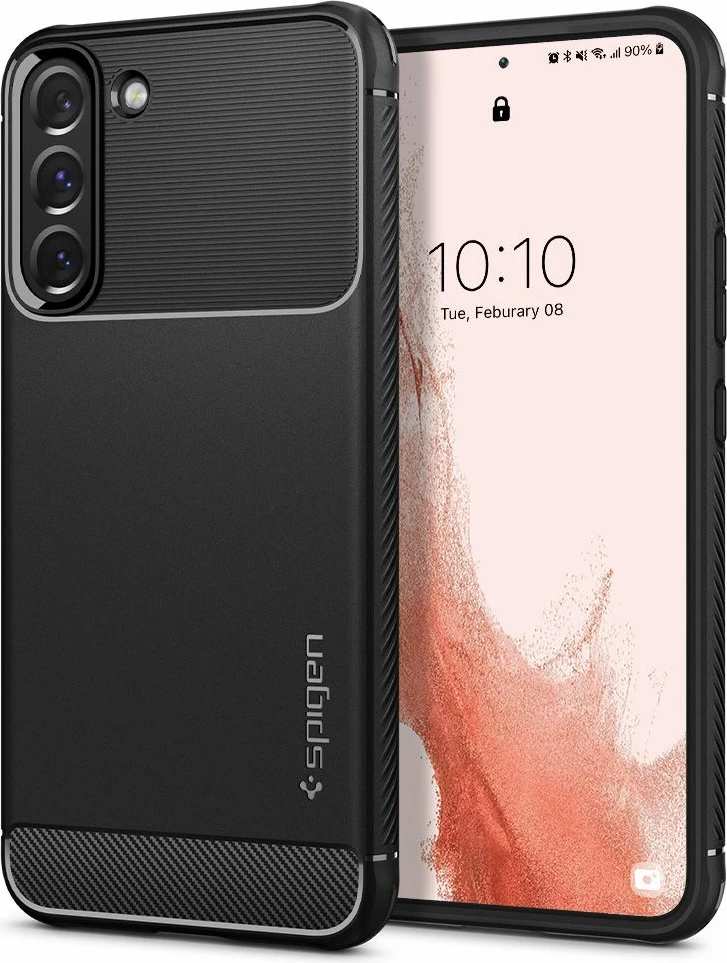Mbështjellës Spigen Rugged Armor për Samsung Galaxy S22, i zi