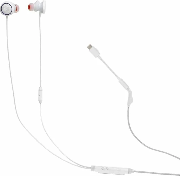 Kufje gaming në vesh (in-ear) me kabllo USB-C JBL Quantum 50C, me mikrofon, të bardha