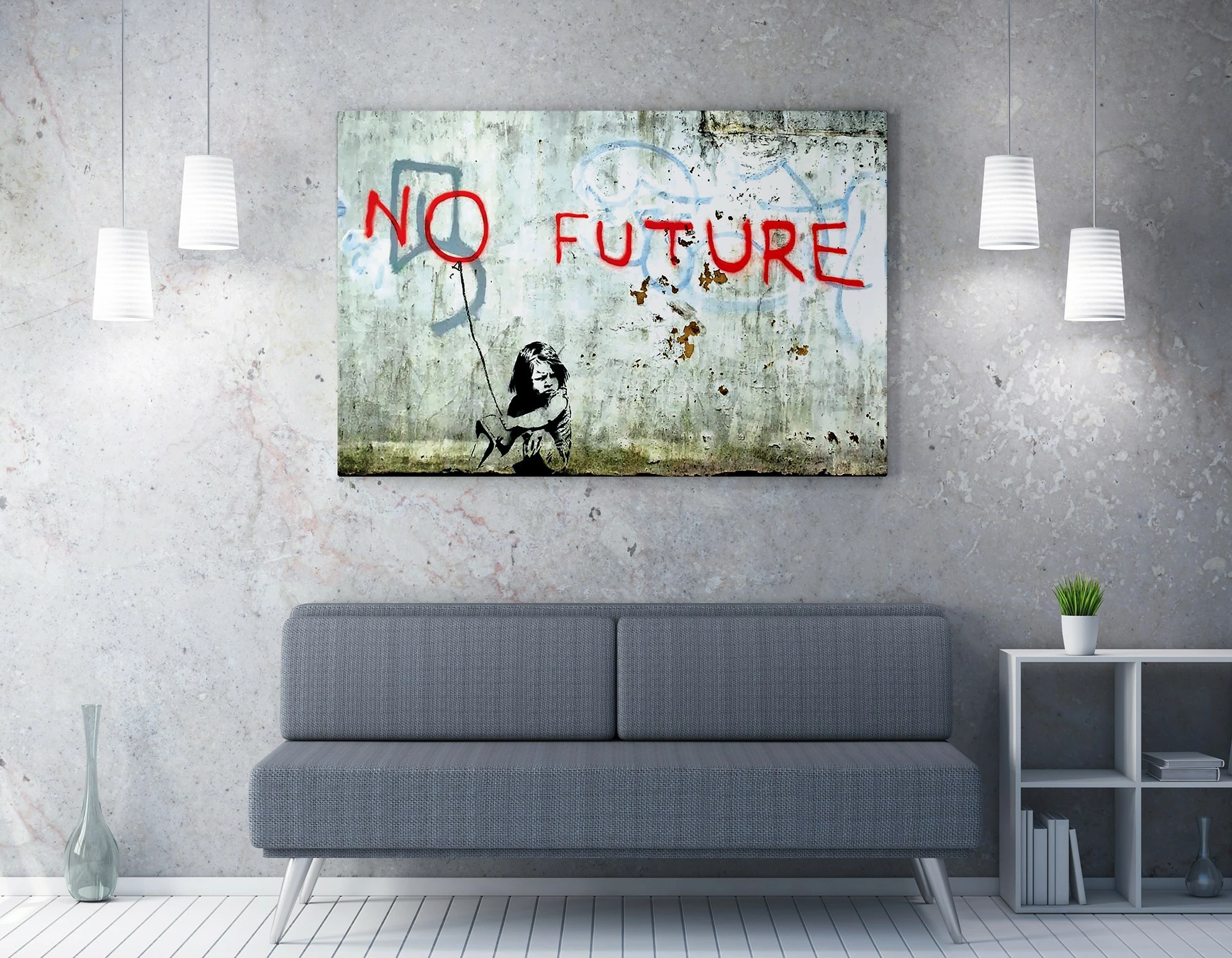 Pikturë dekorative në kanavacë, Banksy, shumëngjyrëshe, WY10, 50x70cm