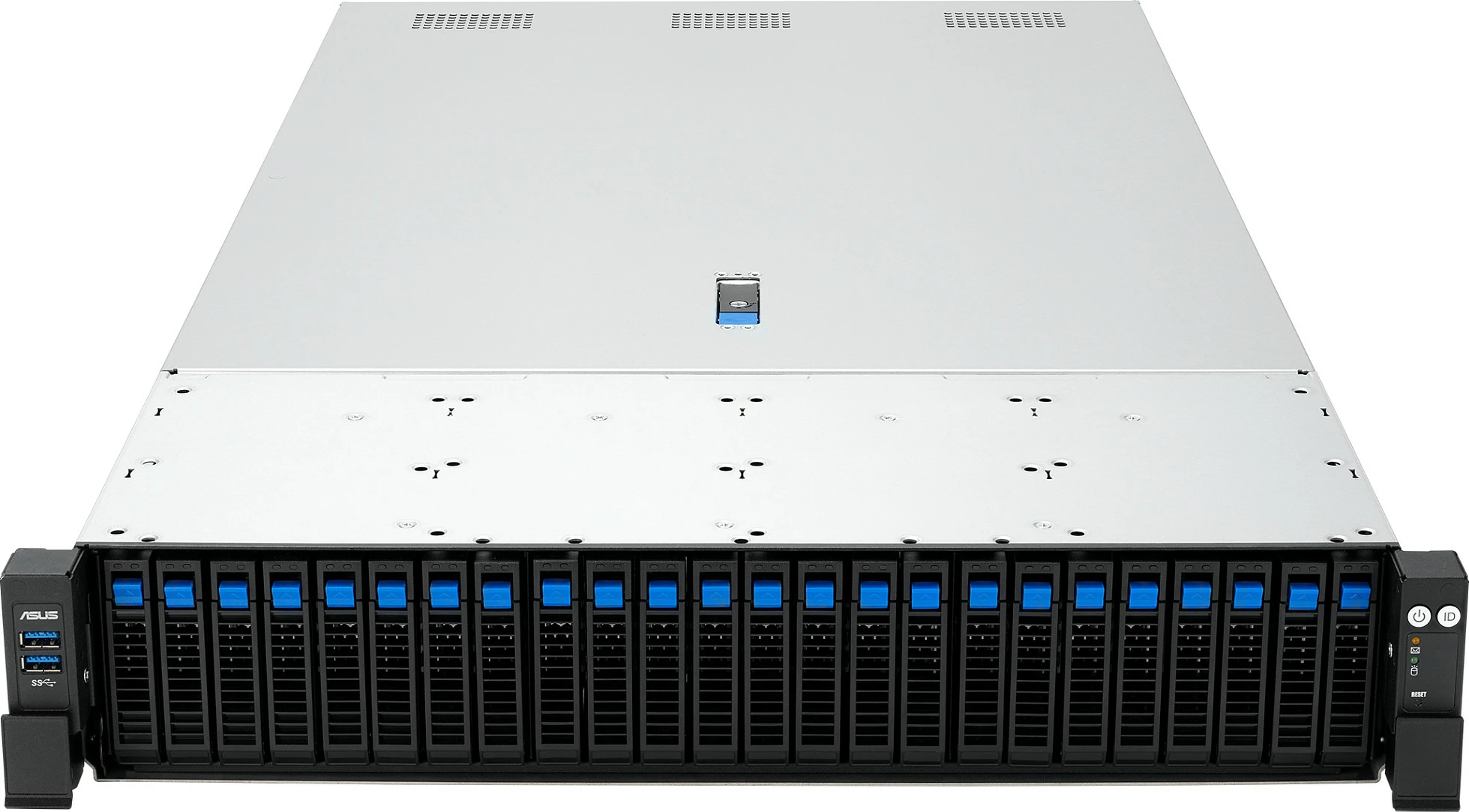 Server rack ASUS RS720A-E13-RS24G, 2U, Socket SP5, dual AMD EPYC, DDR5, 24x hot-swap, 80 PLUS Titanium, i zi/argjendtë