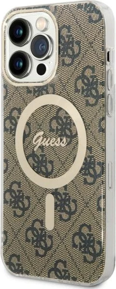 Mbështjellës Guess 4G MagSafe për iPhone 14 Pro Max 6.7", kafe
