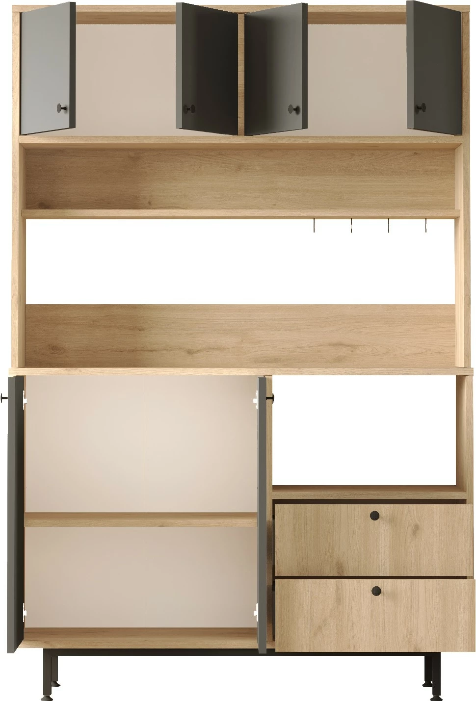 Dollap multifunksional Skye Decor, RE5-SA, ngjyrë lis dhe antracit