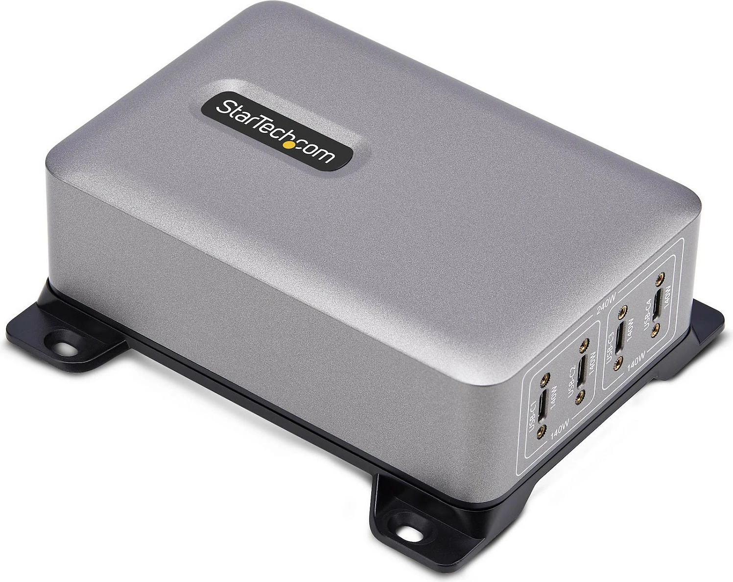 Karikues USB-C StarTech 4-Port 240W PD 3.1 GaN, 140W EPR, 1.8 m, gri