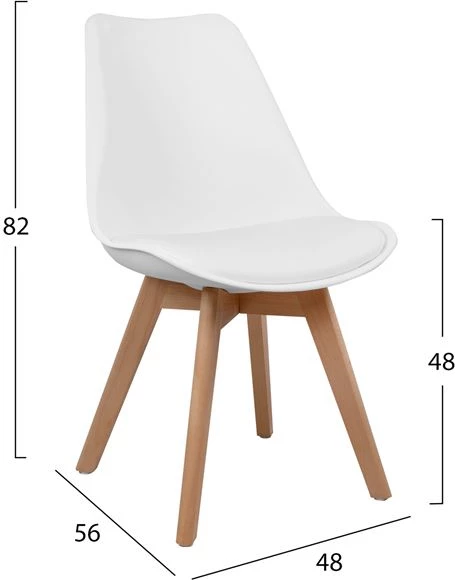 Set 5 pjesë Tavolinë 110x70x76 Sonama dhe karrige Vegas me ulëse të bardhë FH11015 2
