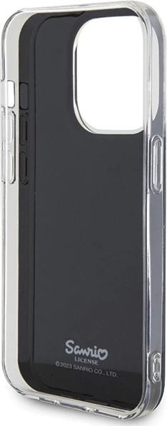 Mbështjellës Hello Kitty IML Kitty Face për iPhone 15 Pro, i zi